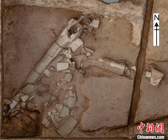 陶排水管道正射影像。　陕西省考古研究院供图